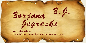Borjana Jegreški vizit kartica